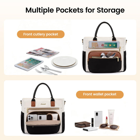 LOVEVOOK reinforced handle and zinc-alloy zipper detail for comfortable durable carry