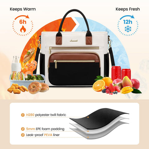 LOVEVOOK wide top opening in use for quick one-handed removal of lunch items