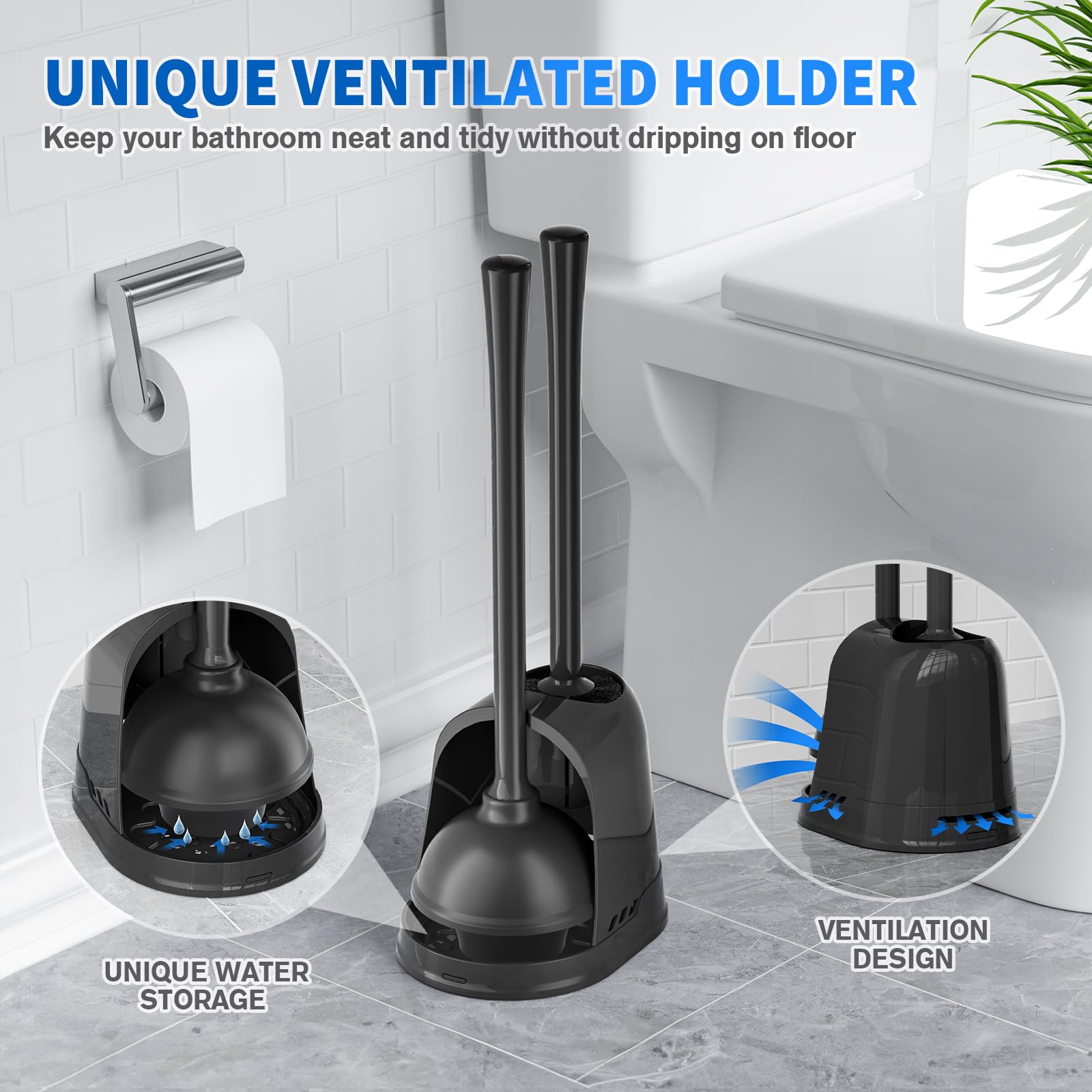 LOVLOY ergonomic handle grip shown for comfortable controlled plunging