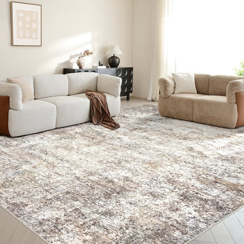 LOVORAL rug next to sofa and chair for size comparison benefit: shows accurate proportions