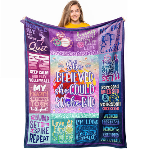Loxezom front view showing full volleyball print and cozy appeal