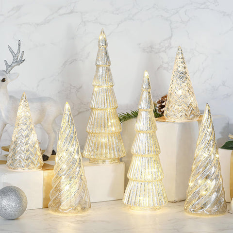 LOYIM illuminated LED fairy lights inside glass tree creating warm ambient glow