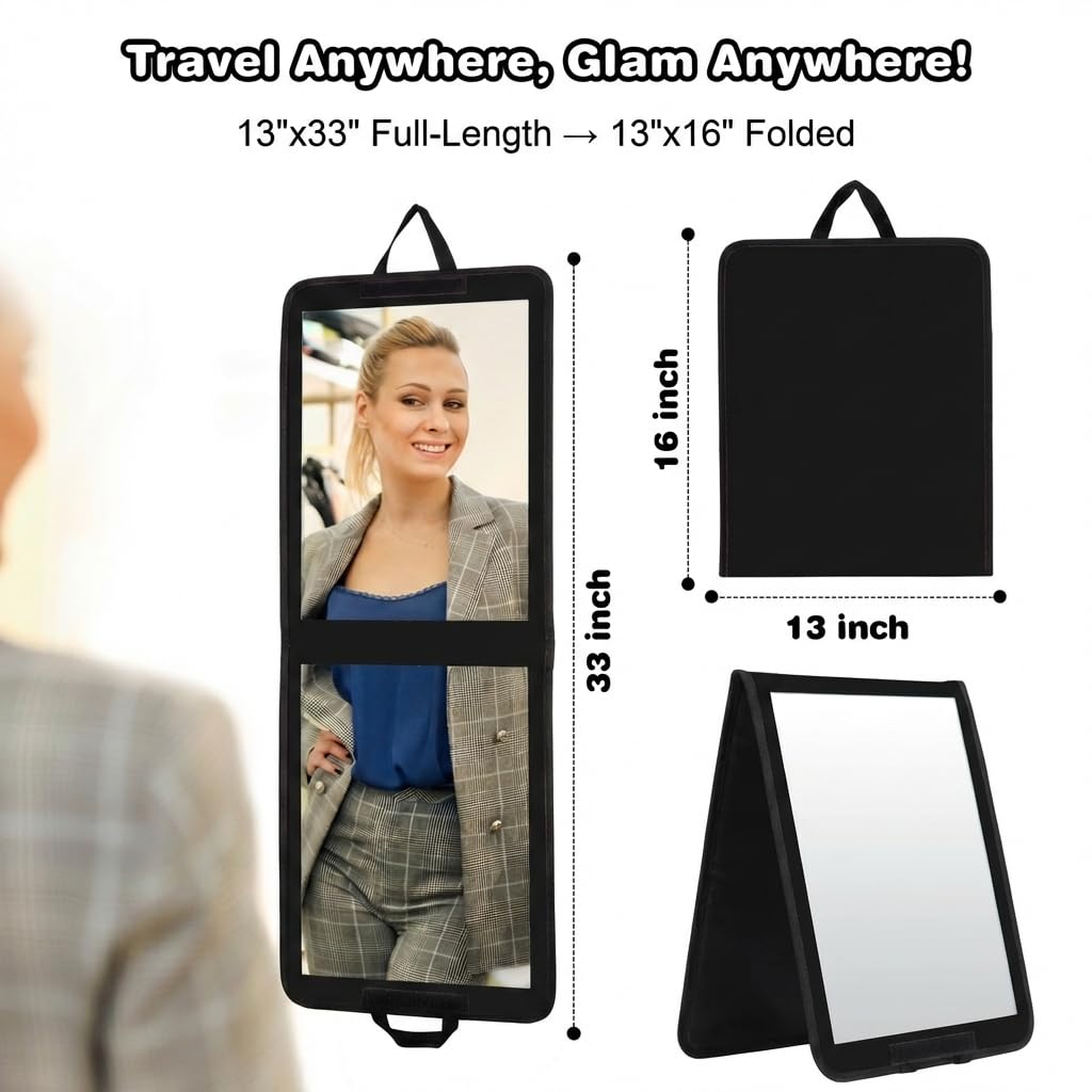 LPHUMEX open full-length 33-inch mirror providing clear full-body visibility