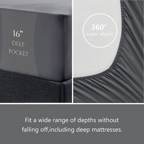 lris Bedding fitted and flat sheet with pillowcase displayed for proper fit