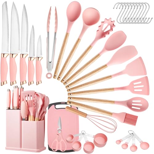 LSFCHUJU front view of the pink 37-piece set showing full kit and storage