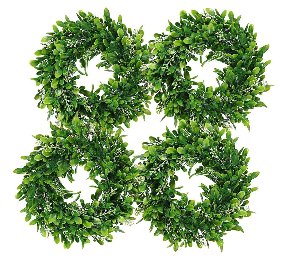 LSKYTOP front view wreath showing full green leafy circle and realistic look