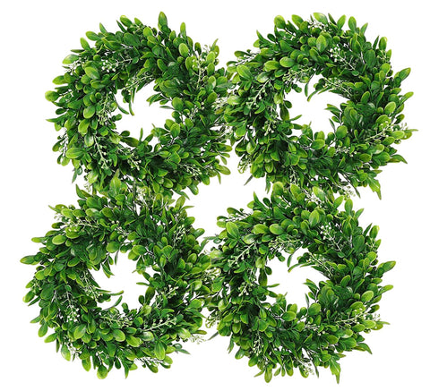 LSKYTOP front view wreath showing full green leafy circle and realistic look