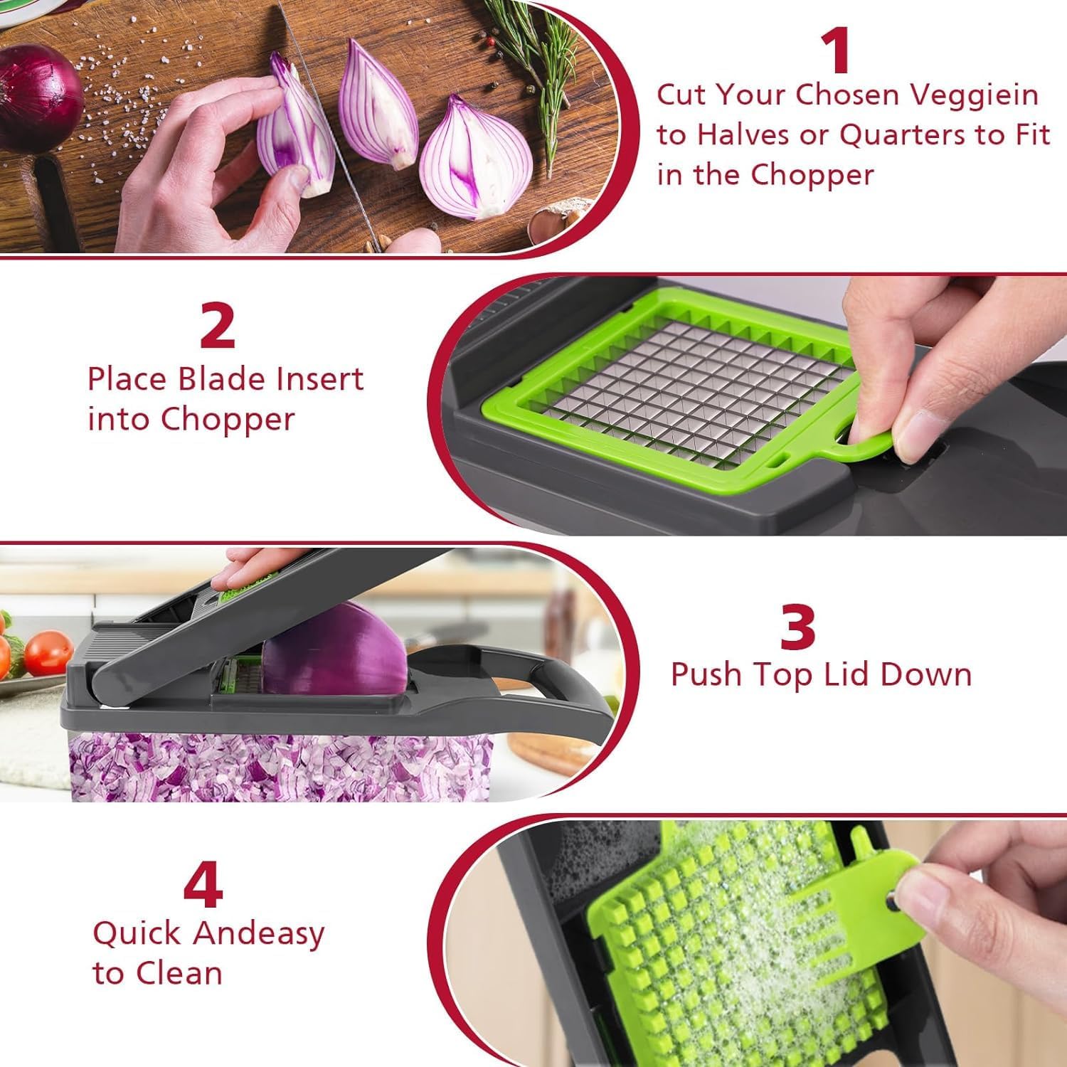 LSLCQW kitchen counter scene with chopper ready for everyday meal prep