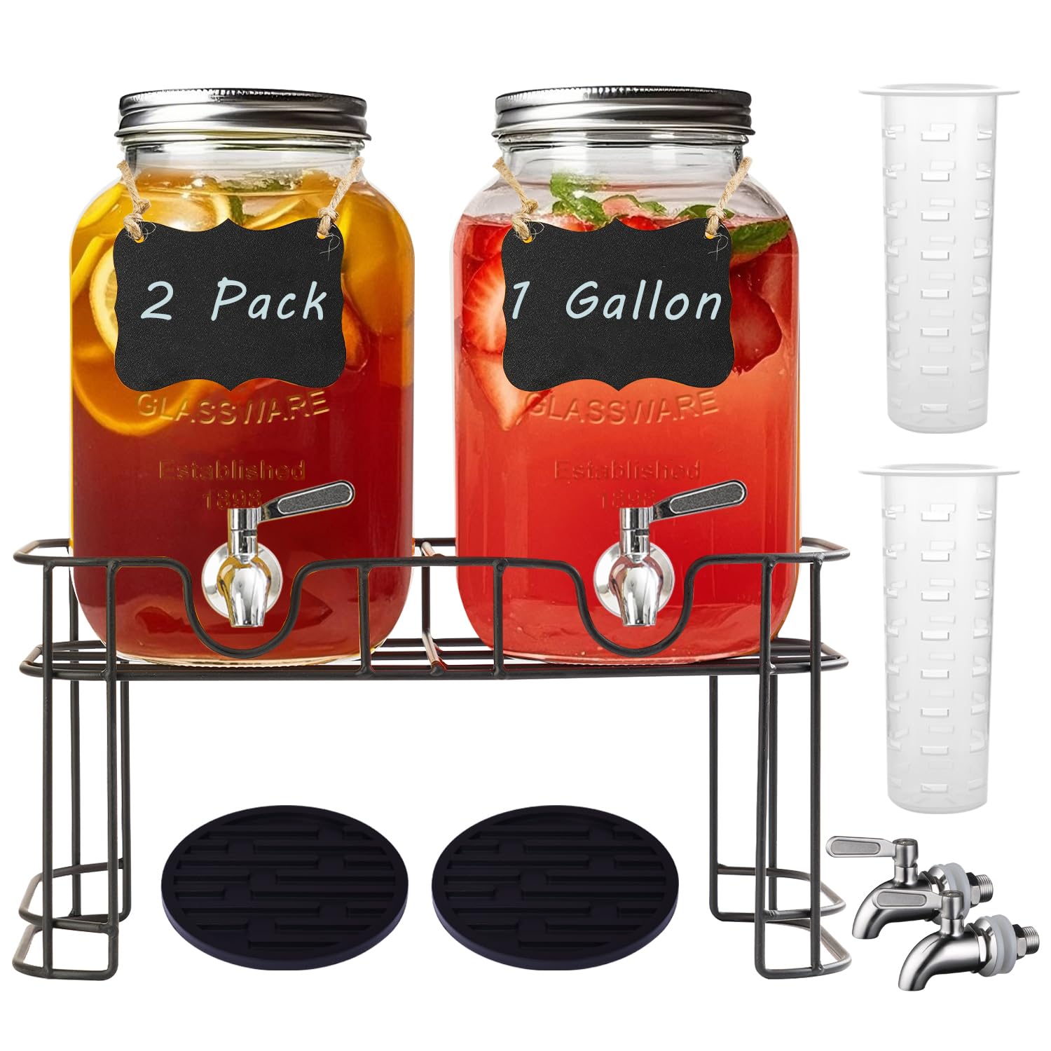 Ltzmcmy glass dispenser front view showing tidy serving presentation and capacity