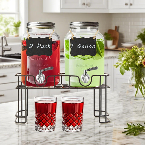Ltzmcmy dispenser in use at a party showing guests serving chilled beverages easily
