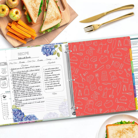 LuBudingJoy binder open on a kitchen counter demonstrating everyday usability