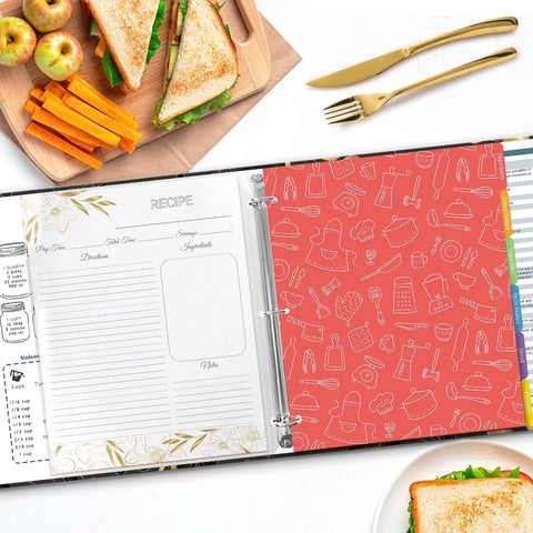 LuBudingJoy binder open on kitchen counter during meal prep for easy reference