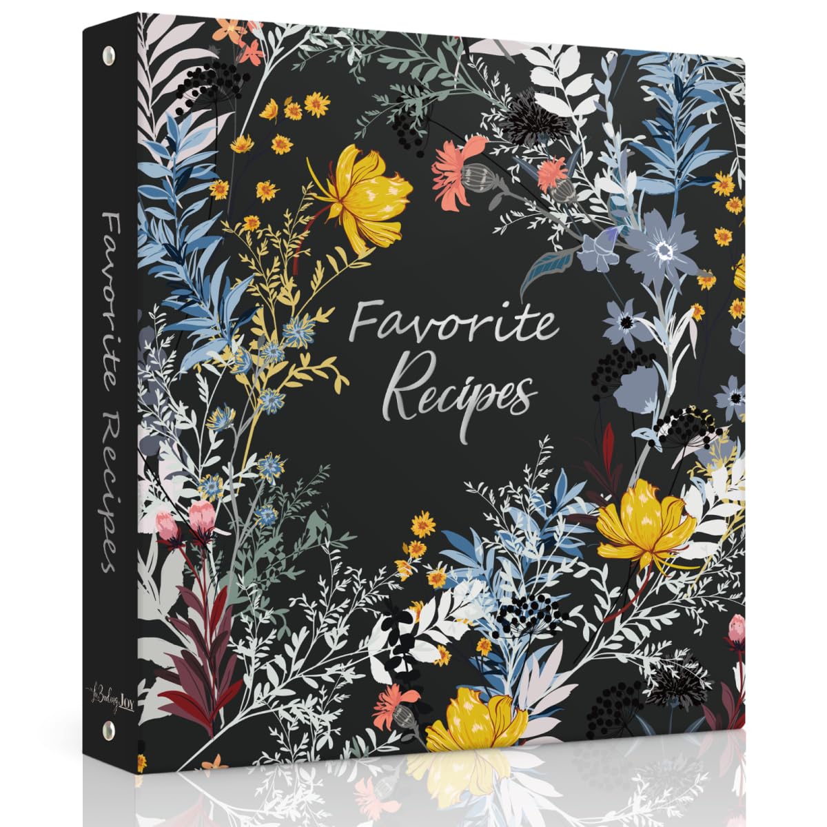LuBudingJoy recipe binder front cover showing waterproof hardcover and pattern, protects recipes