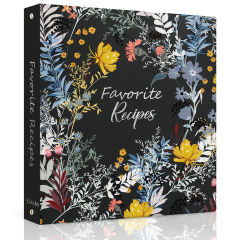 LuBudingJoy recipe binder front cover showing waterproof hardcover and pattern, protects recipes