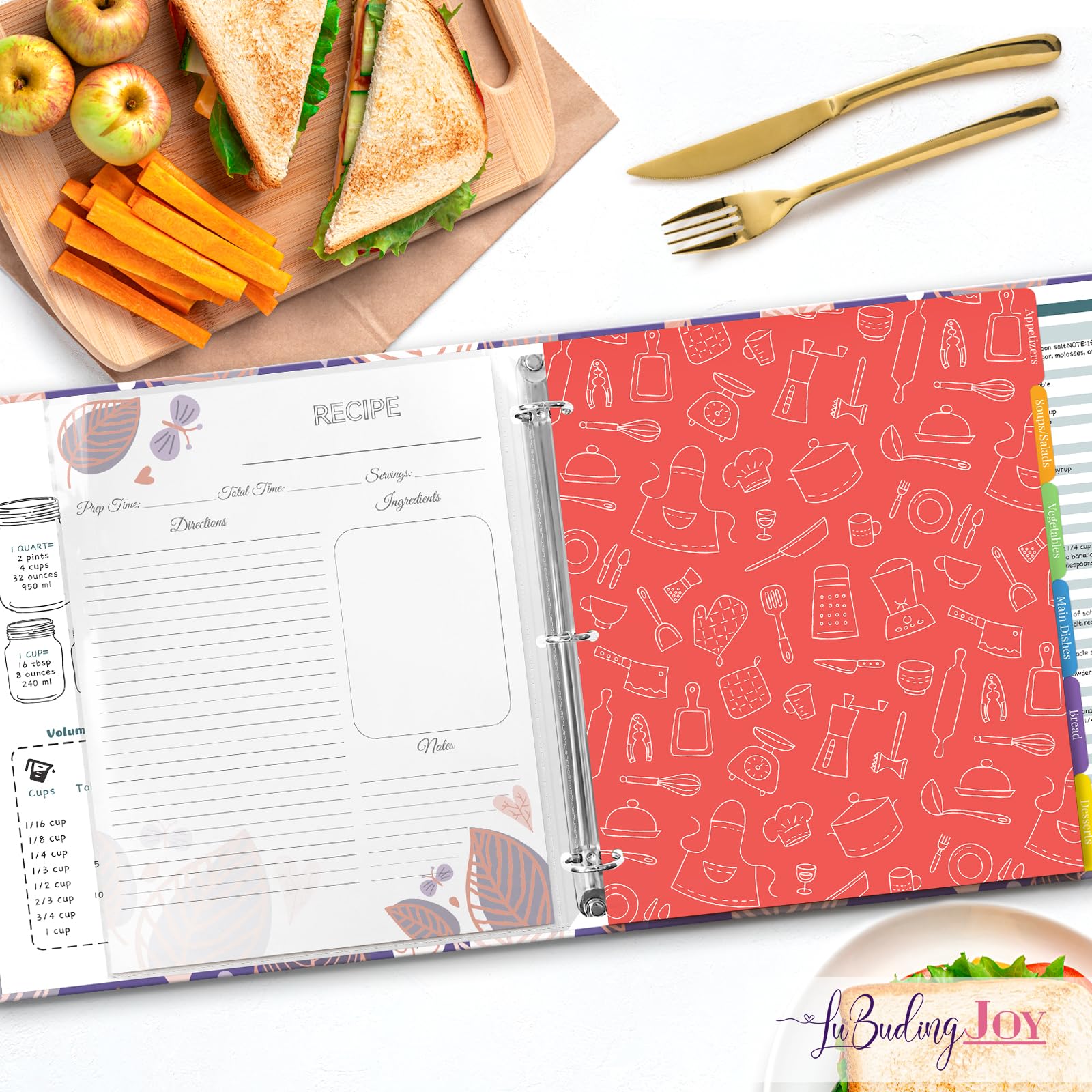 LuBudingJoy three-ring mechanism close-up ensures secure page holding