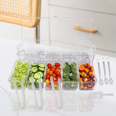 LucaSng ice tray view under pots keeping toppings chilled without dilution
