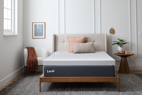 Lucid king topper front view showing full coverage and improved comfort