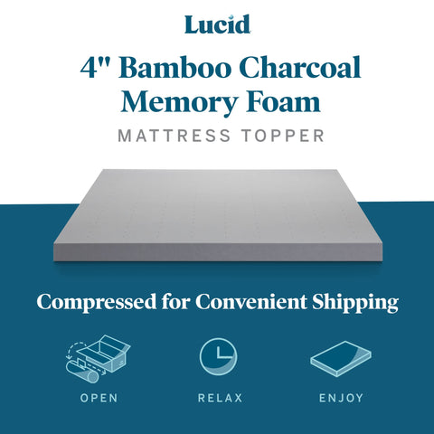 Lucid topper placed on Twin XL bed demonstrating plush cushioning and support