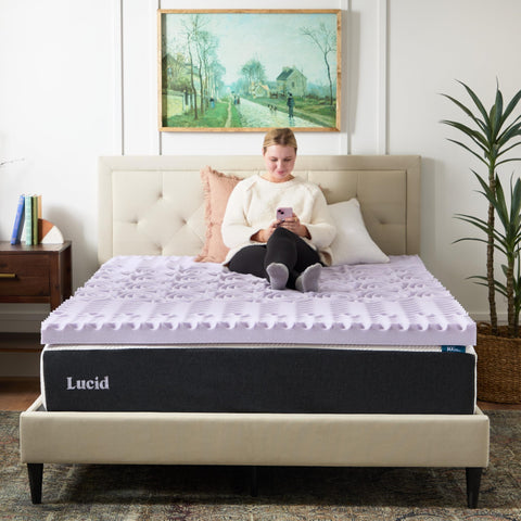 LUCID in dorm room lifestyle scene creating restful, cozy sleep