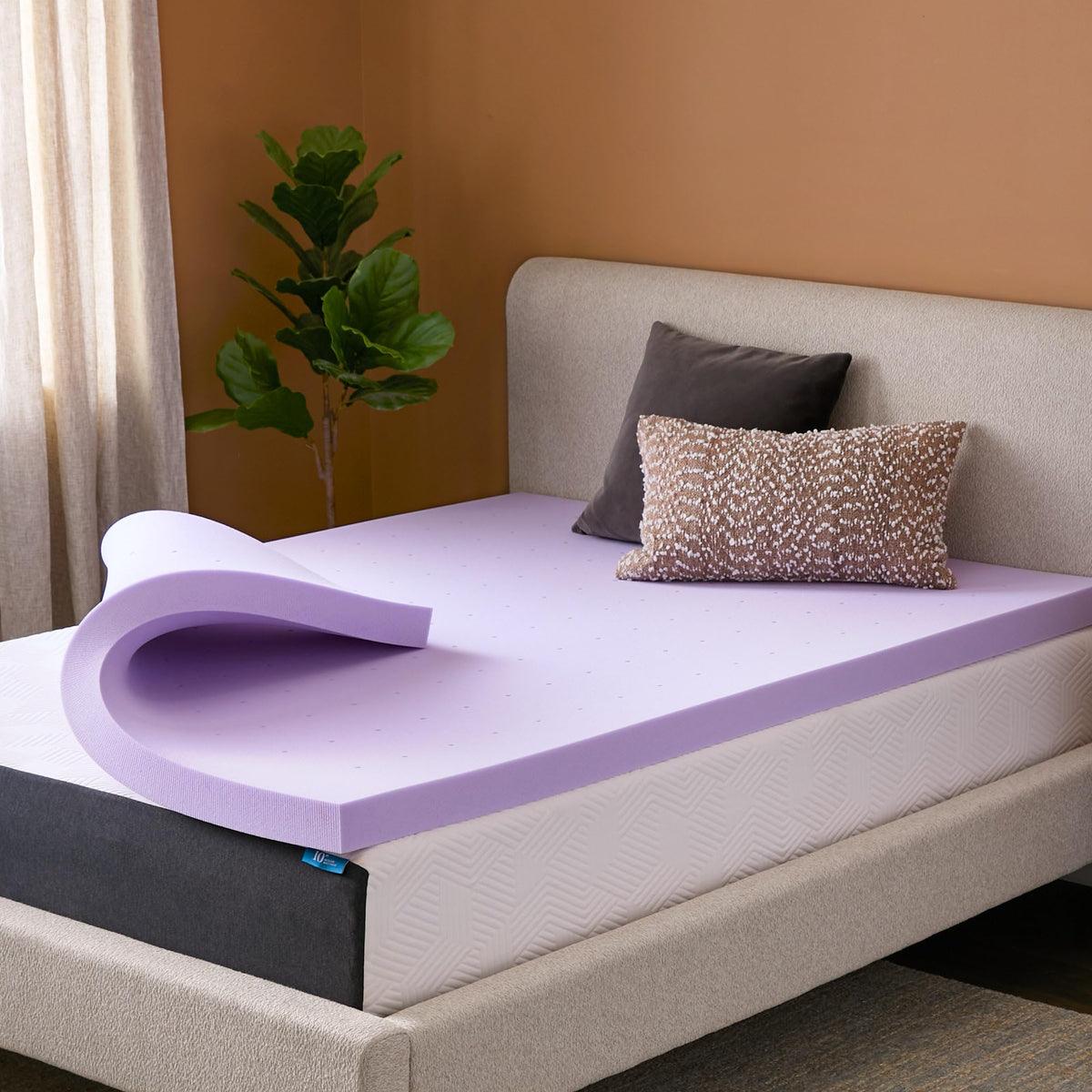 Lucid Twin XL topper front view showing full coverage and comfort
