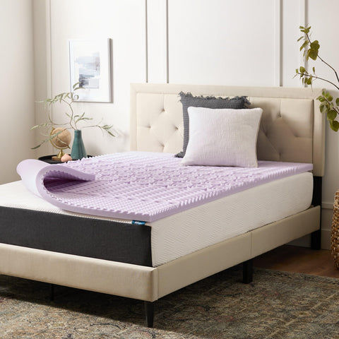 LUCID topper front view showing plush surface and neat edges for upgraded comfort