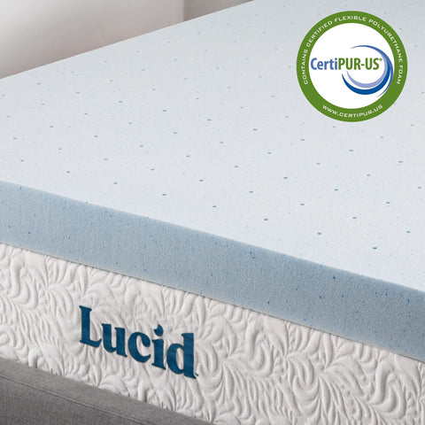 LUCID gel-infused foam closeup highlighting cooling gel for temperature balance