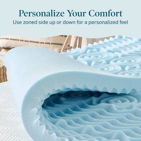 LUCID topper on bed in bedroom setting illustrating instant mattress refresh