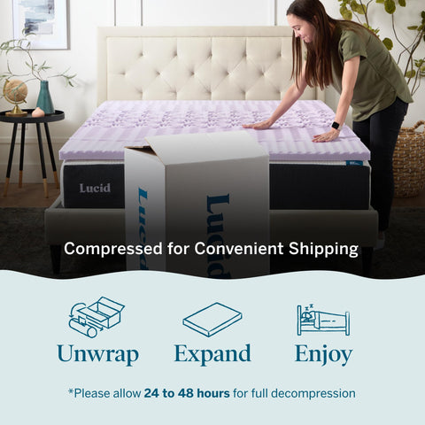 LUCID topper in a dorm room illustrating improved comfort for students