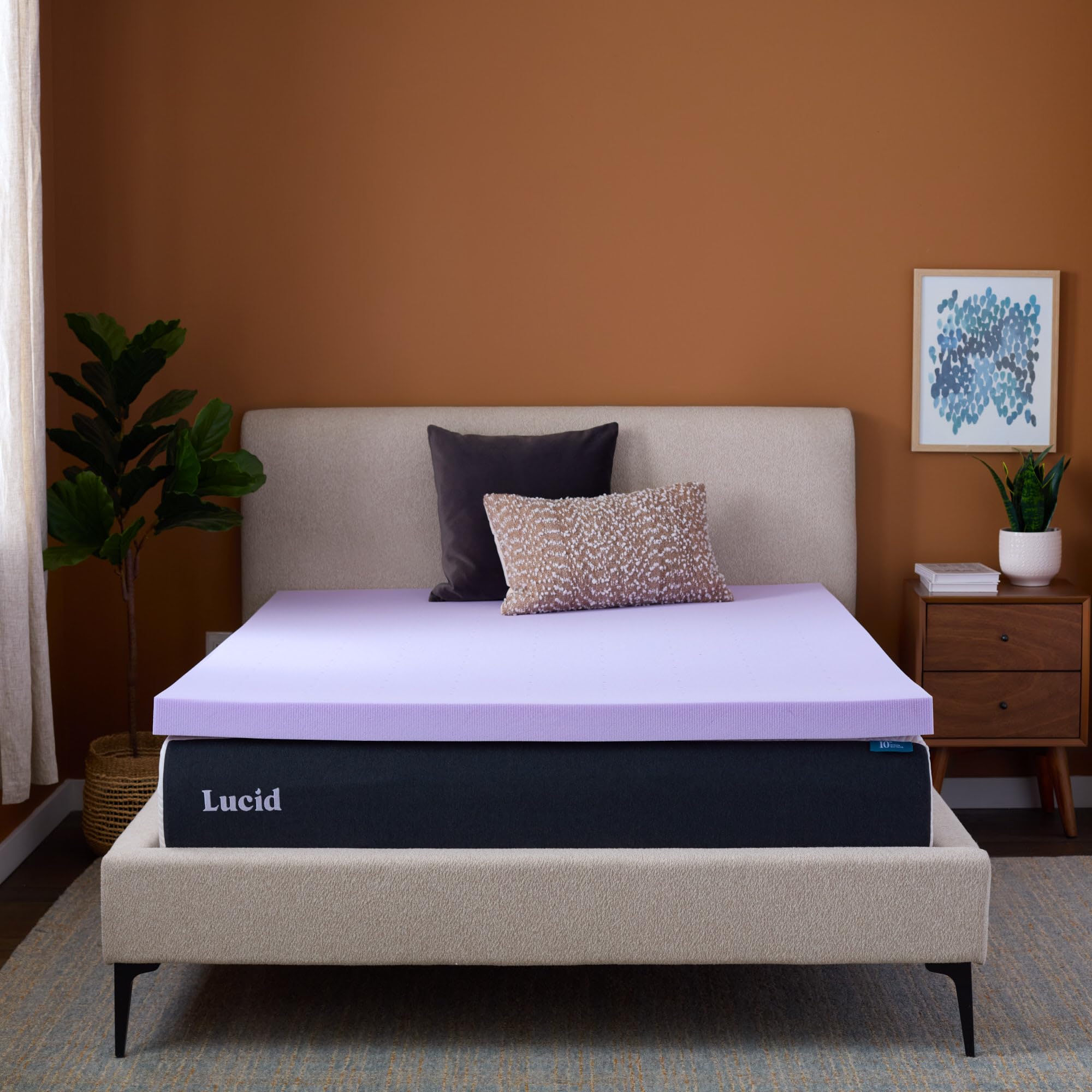 LUCID topper in use with couple sleeping for improved comfort