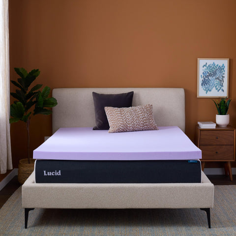 LUCID topper in use with couple sleeping for improved comfort