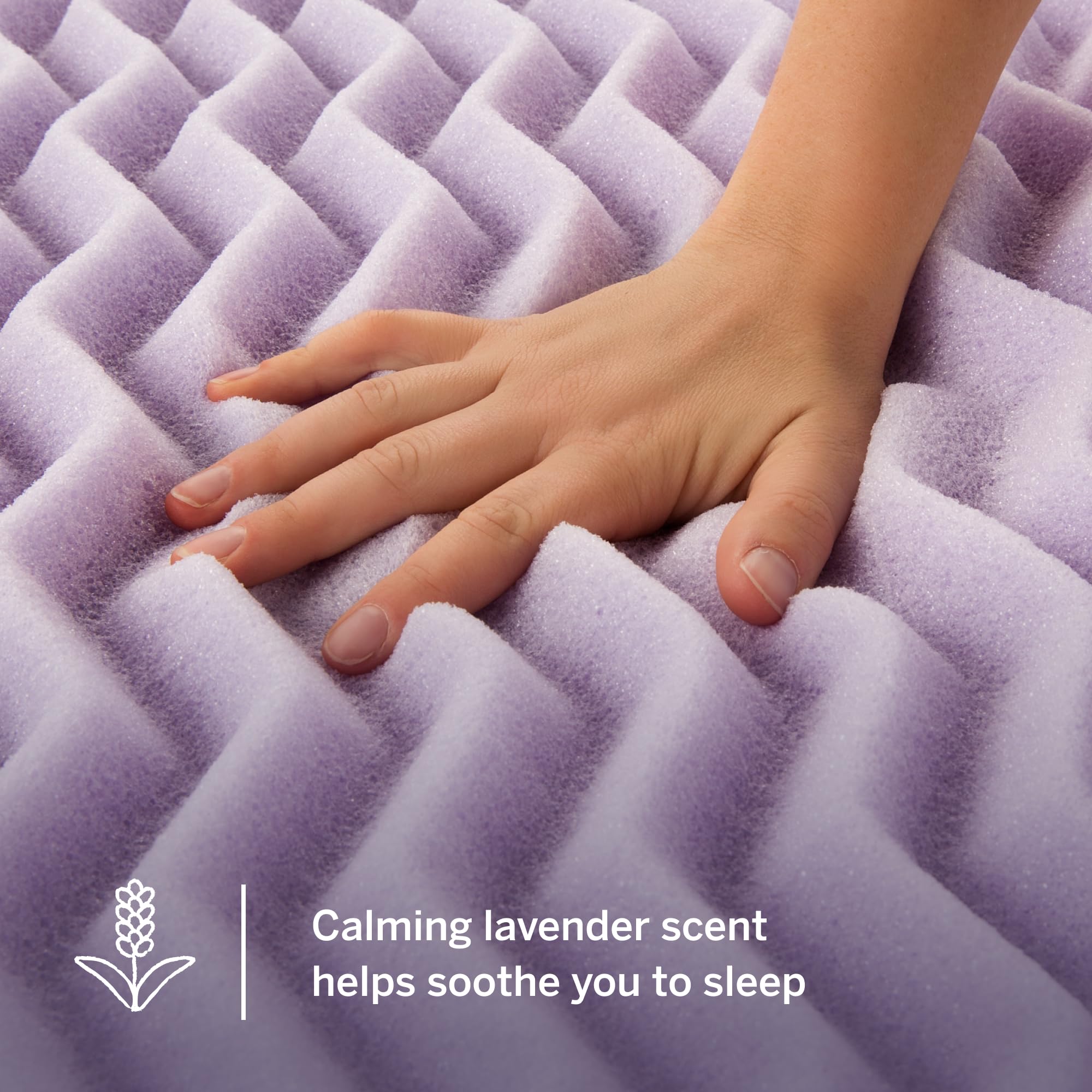 LUCID lavender infusion detail indicating calming scent for bedtime