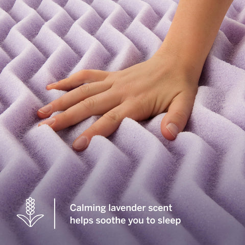 LUCID side profile showing 2-inch thickness for added cushion and mattress softening