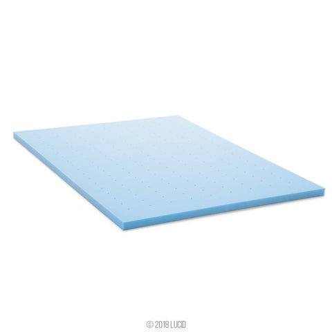 Lucid topper unrolled on king mattress illustrating immediate comfort improvement