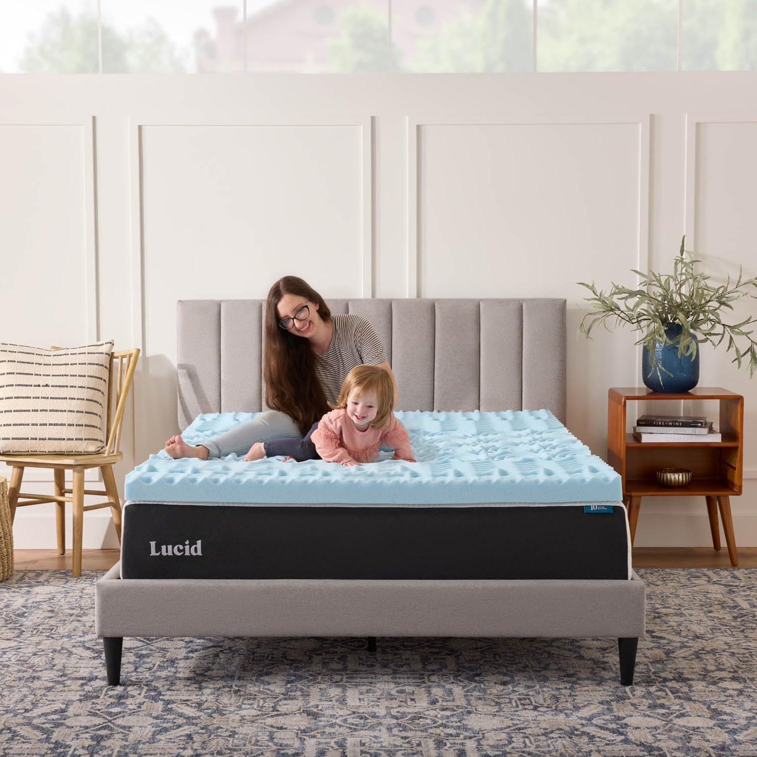 LUCID topper ventilation holes close-up highlighting airflow and cooler sleep