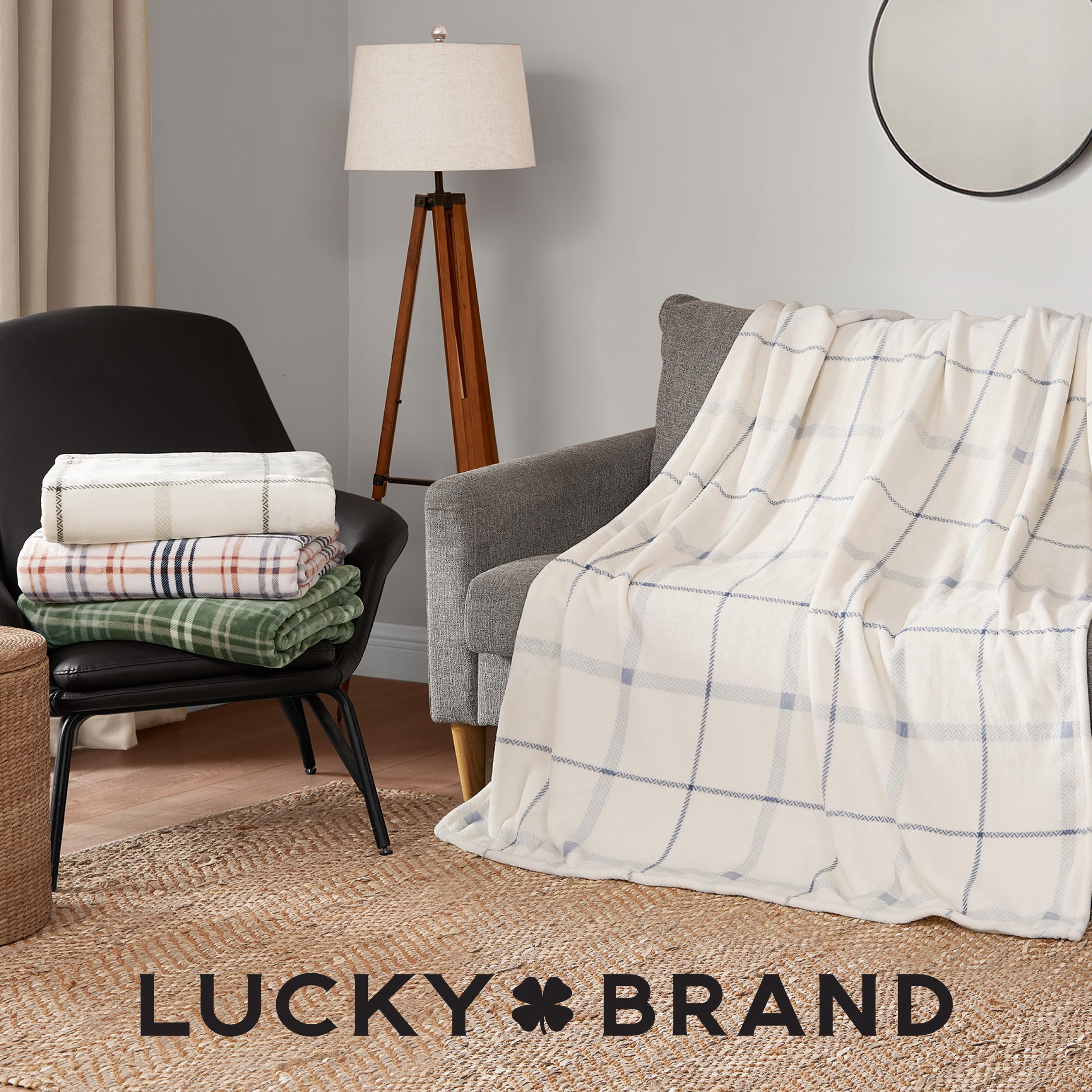 Lucky Brand woven label and stitched edge showing quality finish and care clarity