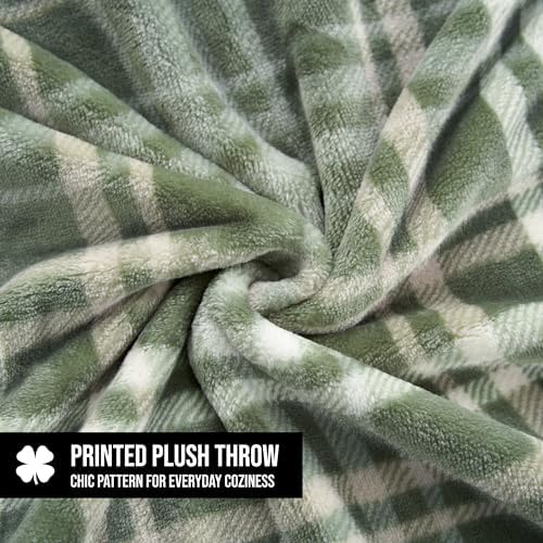 Lucky Brand throw draped on a sofa adding olive accent and cozy seating comfort