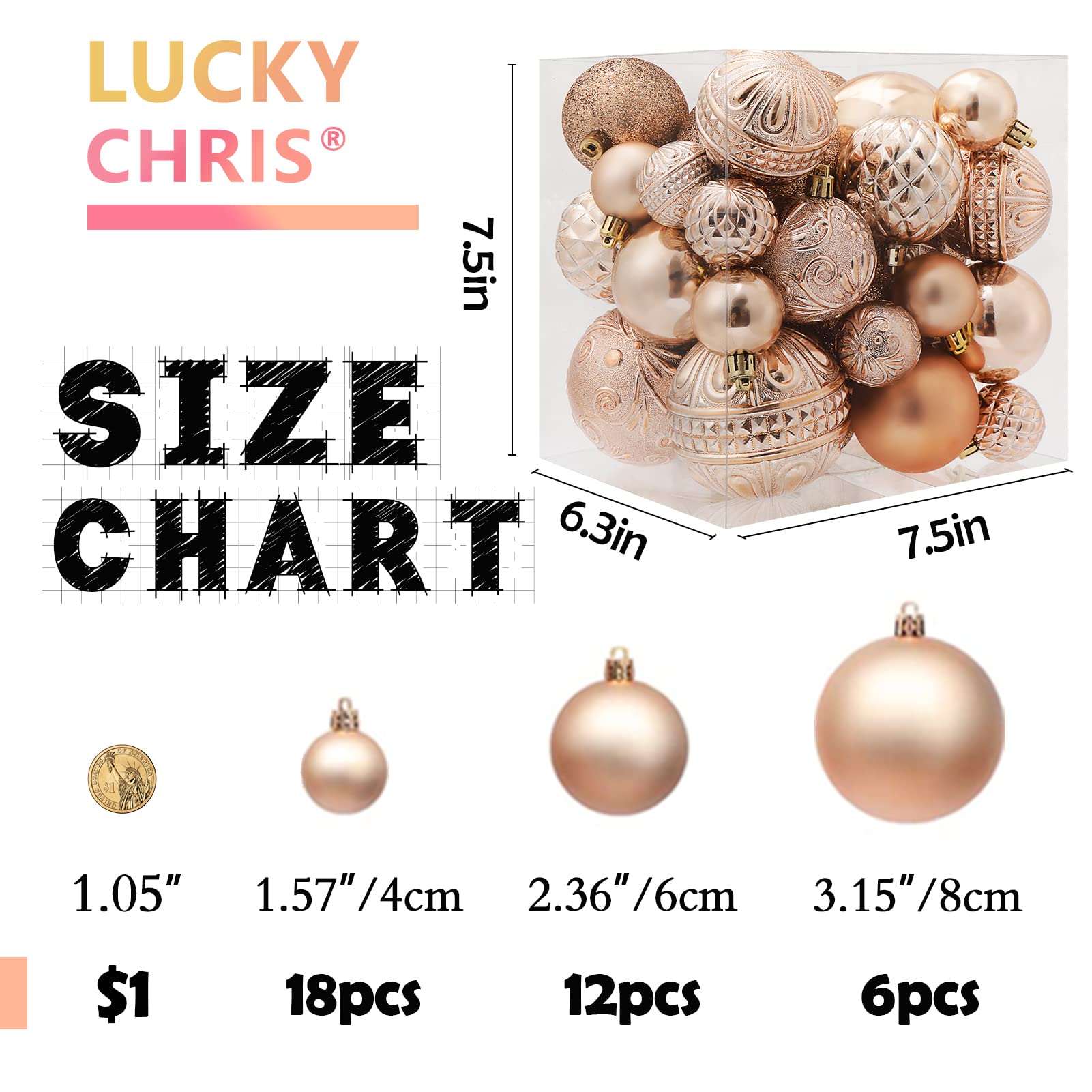 LUCKYCHRIS ornaments on outdoor tree showcasing weather-resistant festive decor