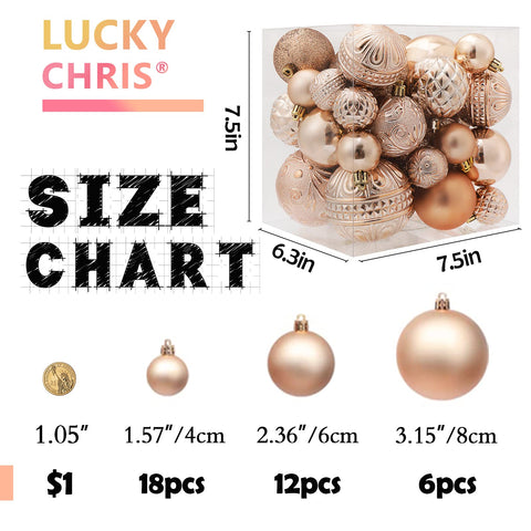 LUCKYCHRIS ornaments on outdoor tree showcasing weather-resistant festive decor