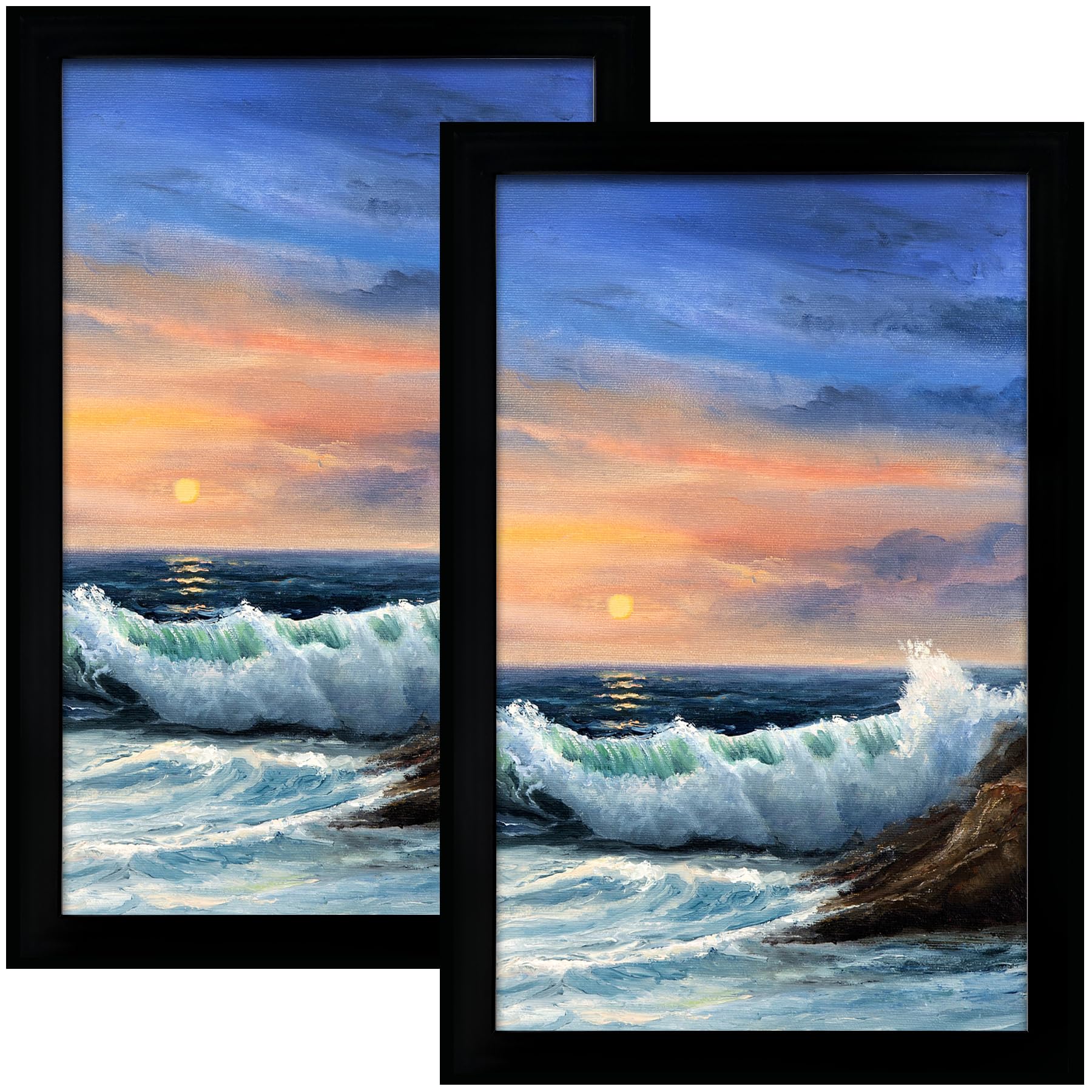 LUCKYLIFE front view of black 16x24 frame showing sleek profile and display benefit