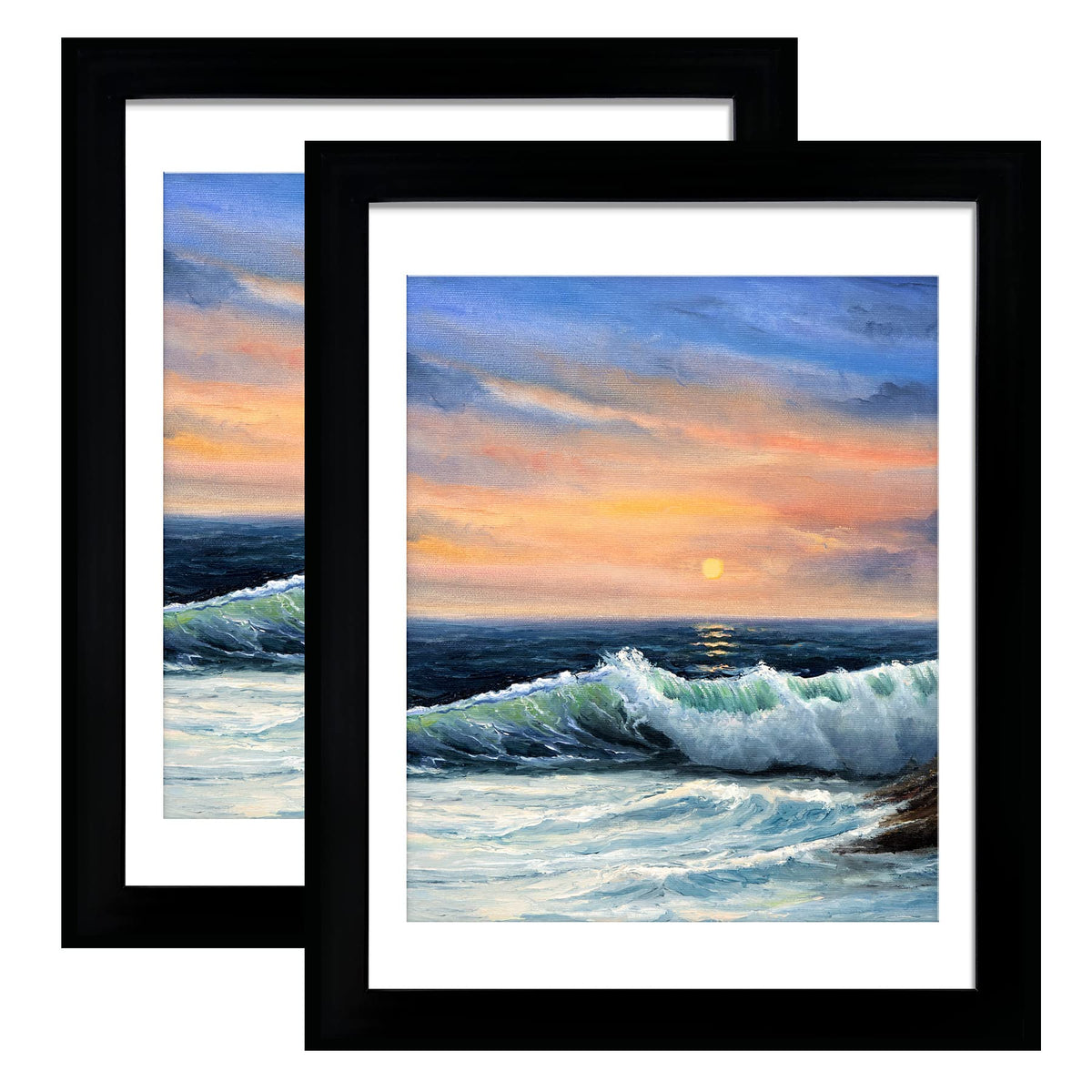 LUCKYLIFE front view of black 18x24 frame showing clean gallery edge and benefit of modern display