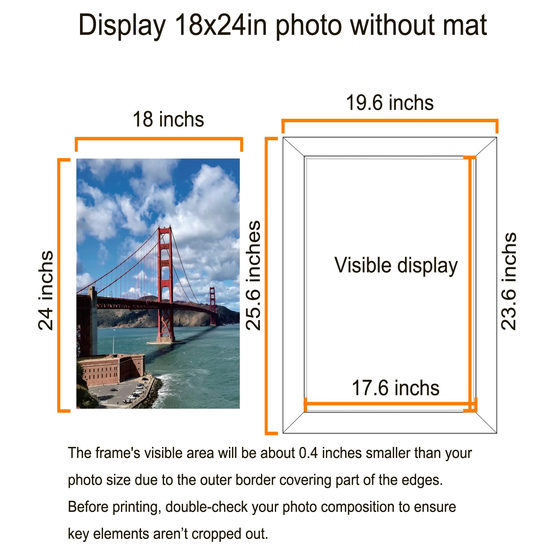 LUCKYLIFE frame displaying 16x20 photo with mat for museum-style look
