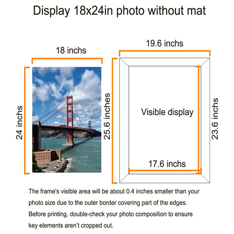LUCKYLIFE frame displaying 16x20 photo with mat for museum-style look