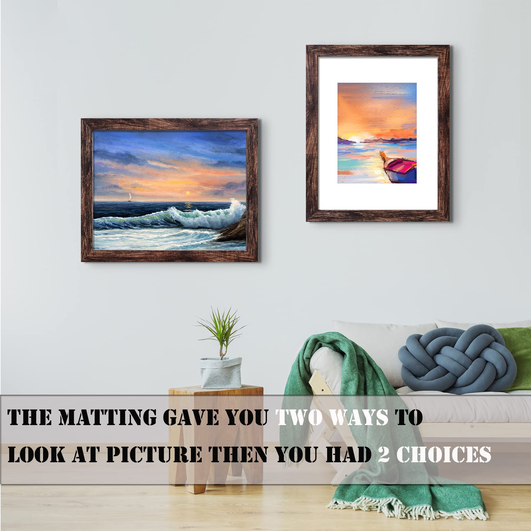 LUCKYLIFE frame with mat displaying 11x14 photo centered for polished look