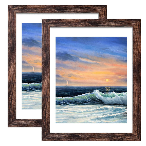 LUCKYLIFE rustic brown front view showing framed print and refined finish
