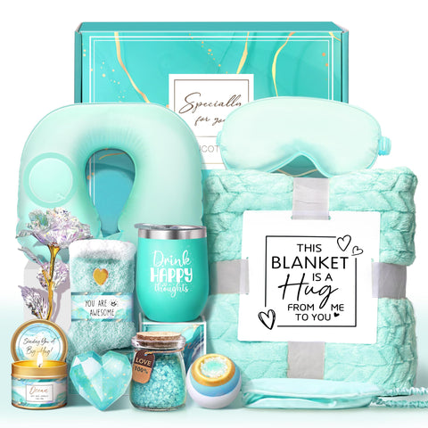 LUCOTIYA gift box front view showing curated spa items, ideal surprise