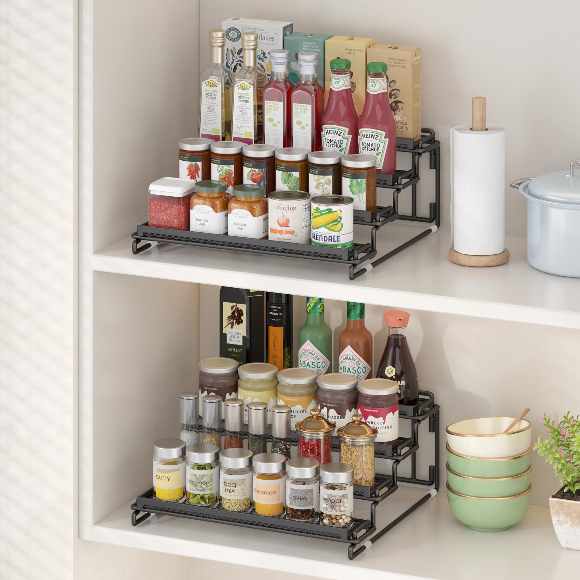 LUHENPING on countertop displaying quick-reach spices and neat kitchen styling