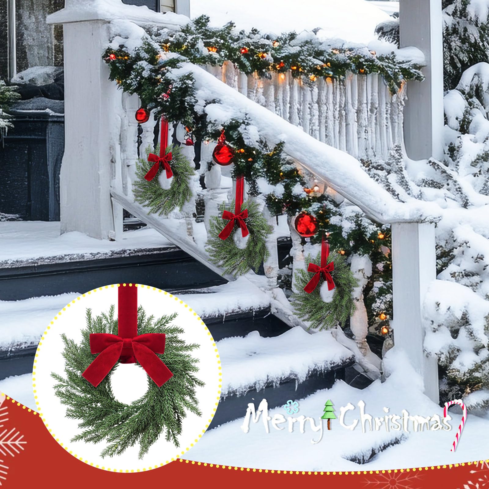 luinabio wreath hung on kitchen cabinet for instant holiday charm