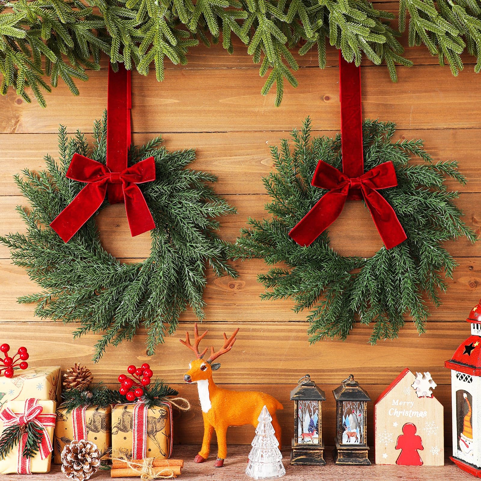 luinabio mini wreath on window creating cohesive seasonal decor