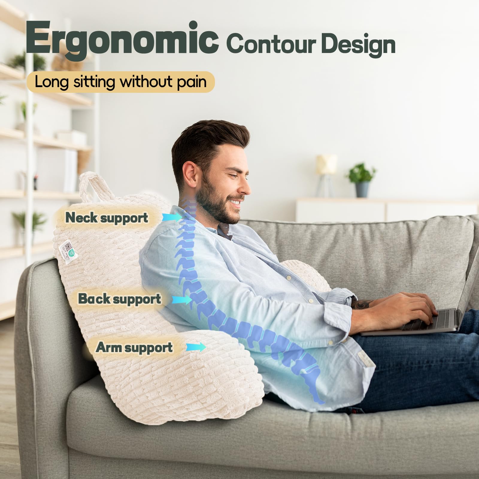 LUISOF arms and contour detail demonstrating elbow support and ergonomic shape