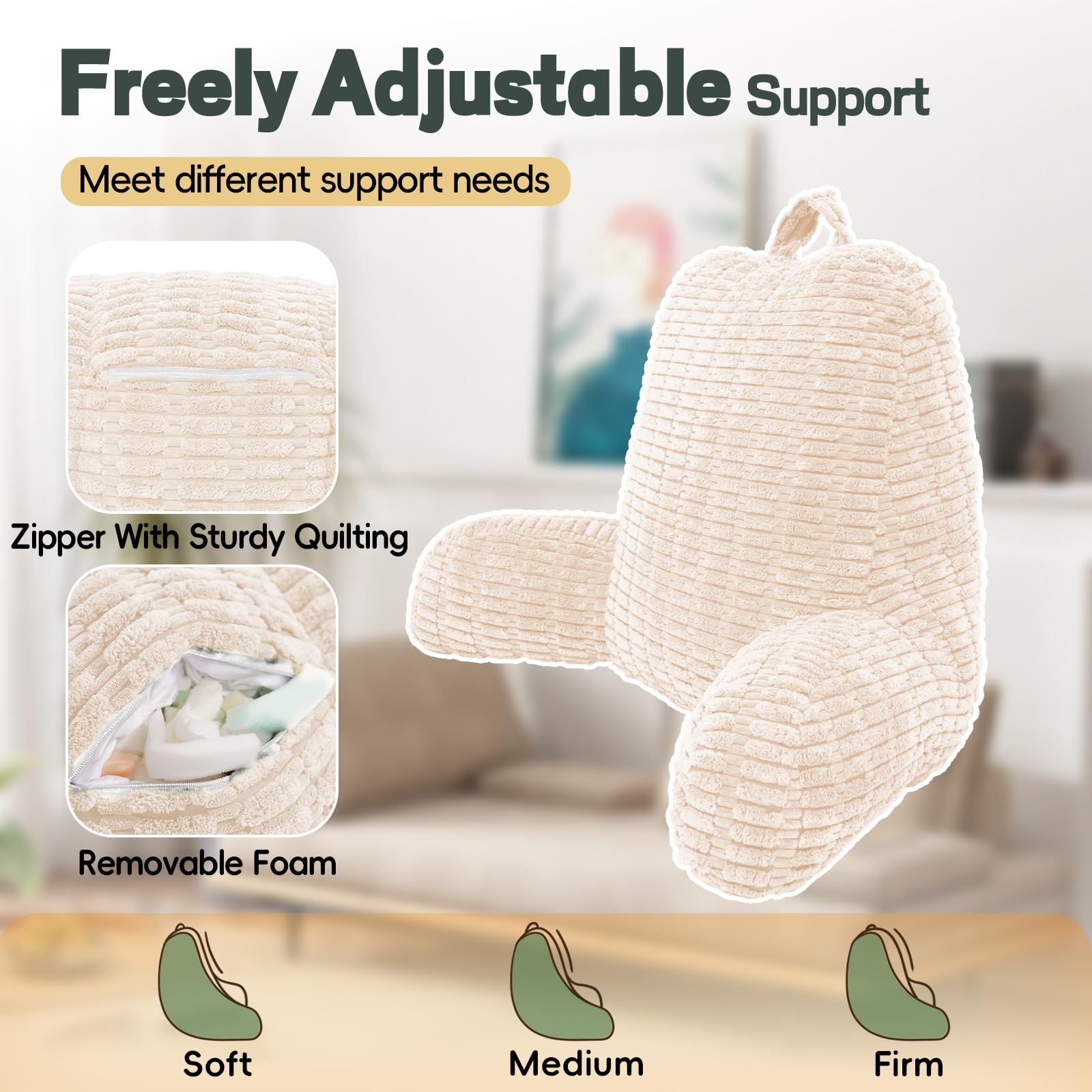 LUISOF zipper and handle detail for easy adjustment and convenient portability